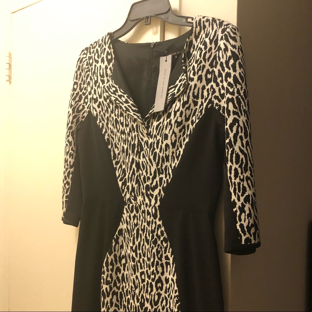 Black Halo fitted dress black/white